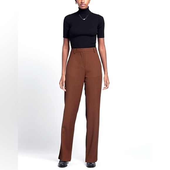 Jones New York Pants - Vintage Jones New York 100% Silk Trousers Chocolate Brown Straight Leg Size 6​​​